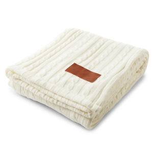 Leeman™ Cable Knit Sherpa Throw