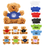 6" Plush Teddy Bear With Choice of T-Shirt Color